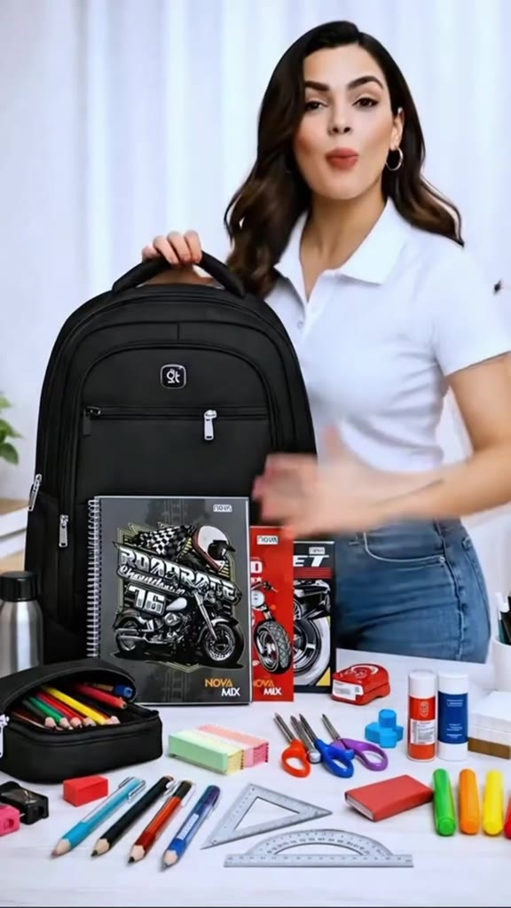 Kit Material Escolar com Mochila e caderno 2026