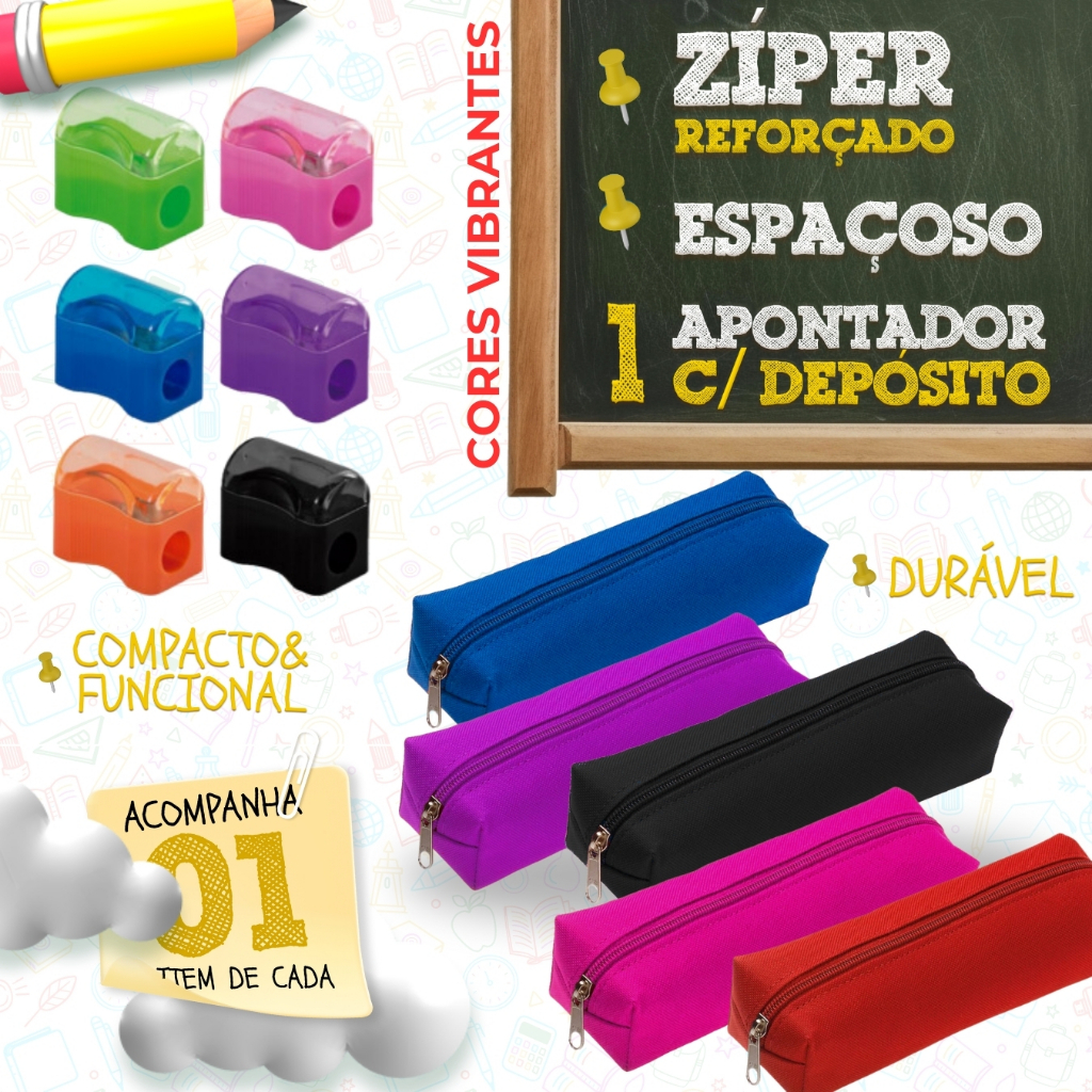 Kit Material Escolar Completo Ensino Médio Faculdade Mochila Notebook Cabo de Aço Caderno Caneta