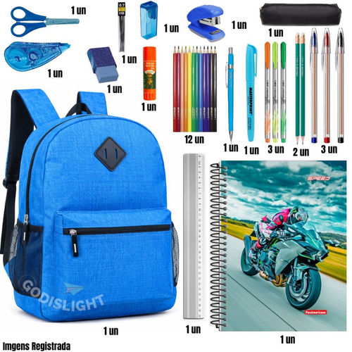 Kit Escolar Completo Premium 2026 com Mochila | Alta Qualidade