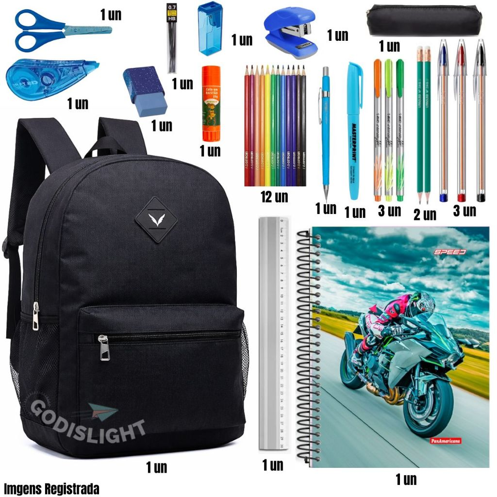 Kit Escolar Completo Premium 2026 com Mochila | Alta Qualidade