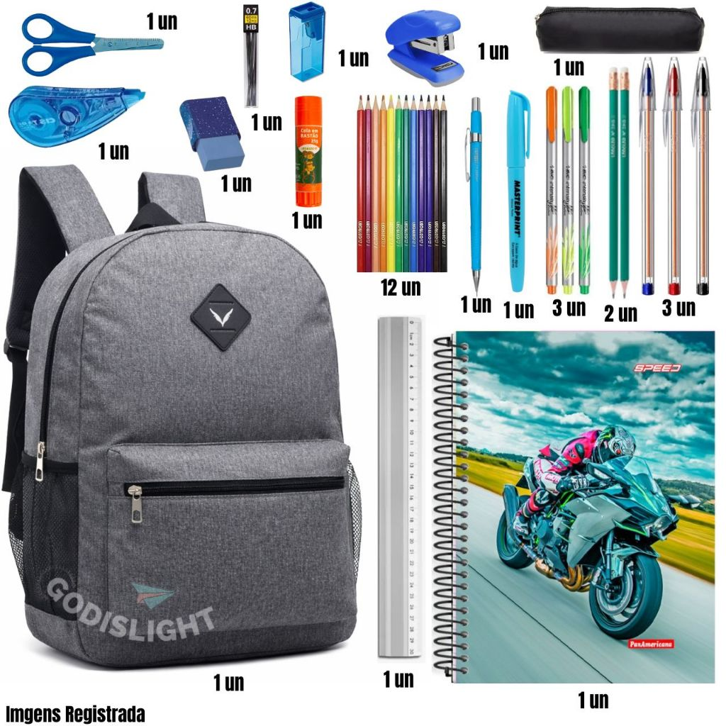 Kit Escolar Completo Premium 2026 com Mochila | Alta Qualidade