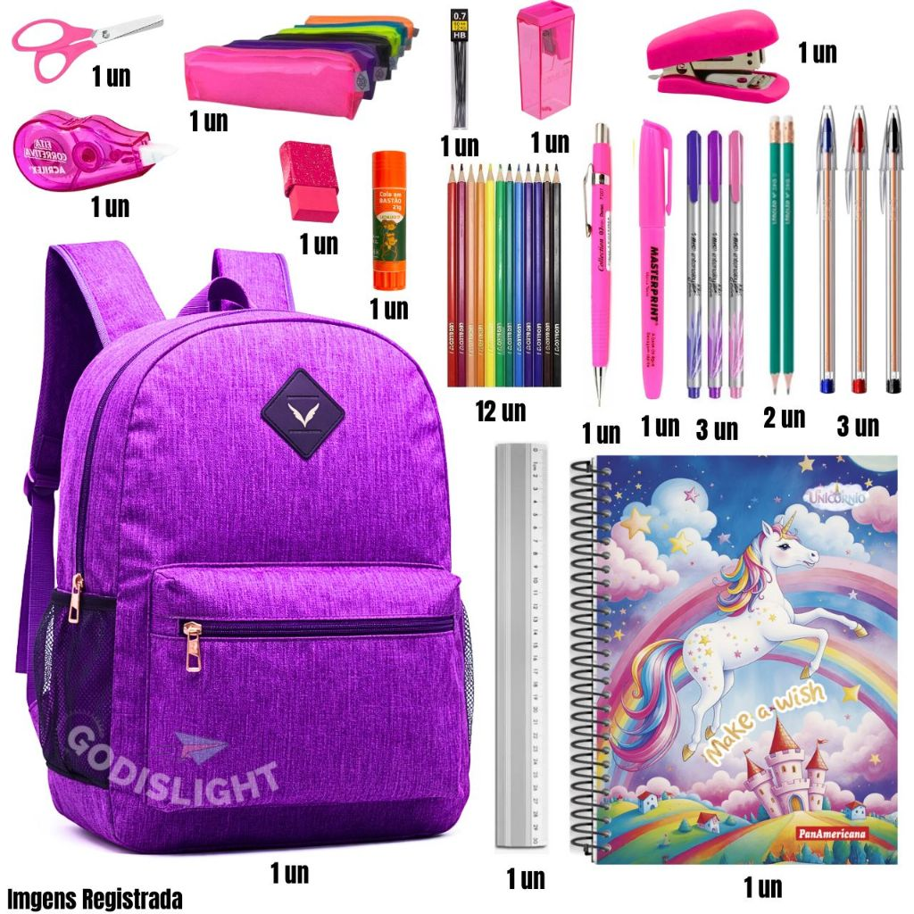 Kit Escolar Completo Premium 2026 com Mochila | Alta Qualidade